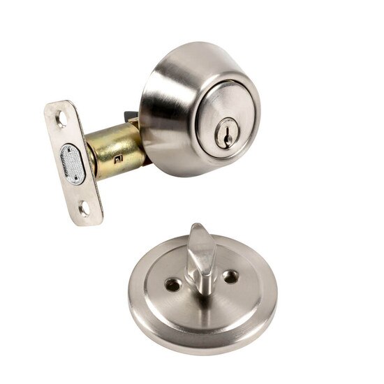 Contractor-Grade Deadbolt - Satin Nickel | MFS Supply - Front and Back